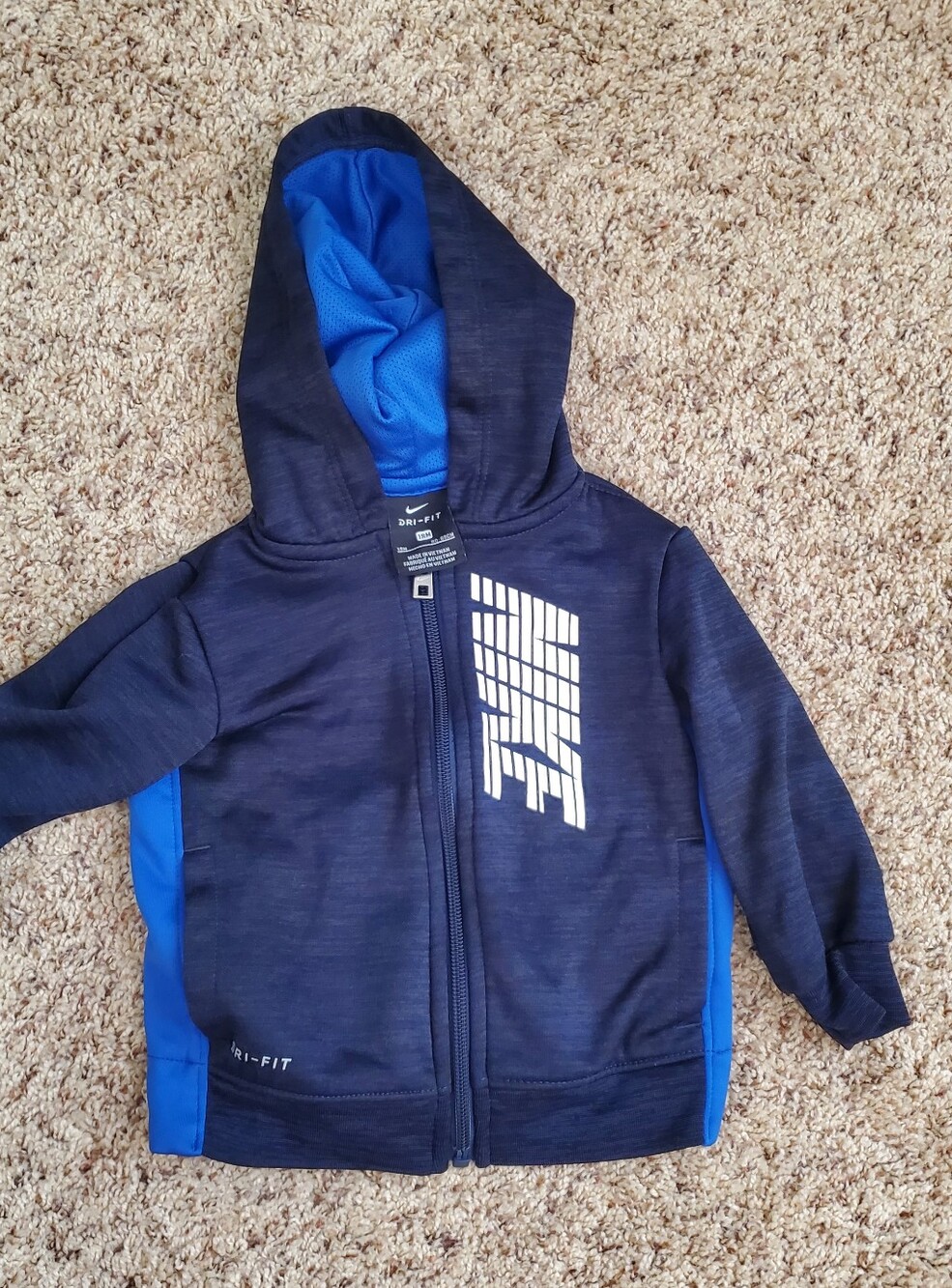 18mo Nike Kids Navy and Royal Blue Full-Zip Hoodie